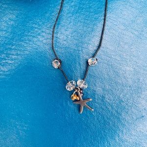 Necklace starfish and glass beads